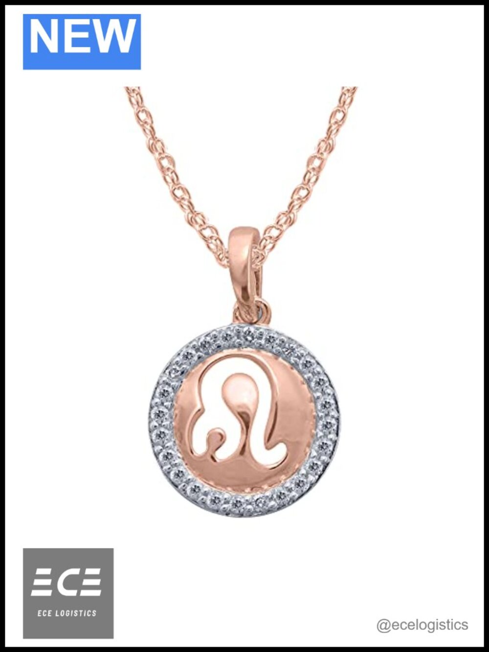 925 Sterling Silver Diamond Zodiac Pendant Necklace Women